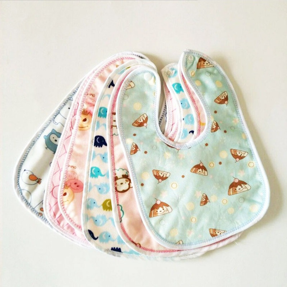 2pcs Waterproof Baby Bibs Cartoon Cotton Bib Newborns Bibs B