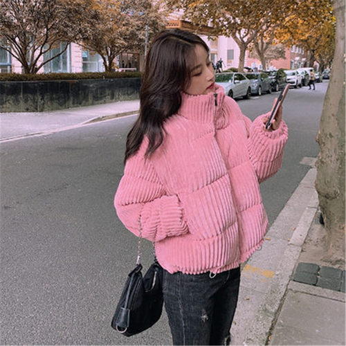 Snow Wear Cotton Corduroy Coat Women 2020 Winter Thicken War