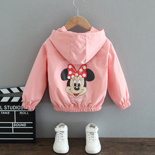 Autumn Teenagers Girls Hooded Jacket Coats Mickey Mouse Cart