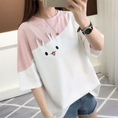 Women Cute  t shirt korean clothes girl kawaii t-shirt white