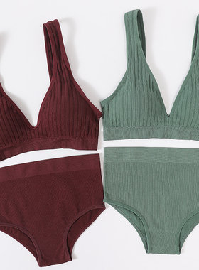 Women's Underwear Bra Panties Set Female Wirefree Brassiere