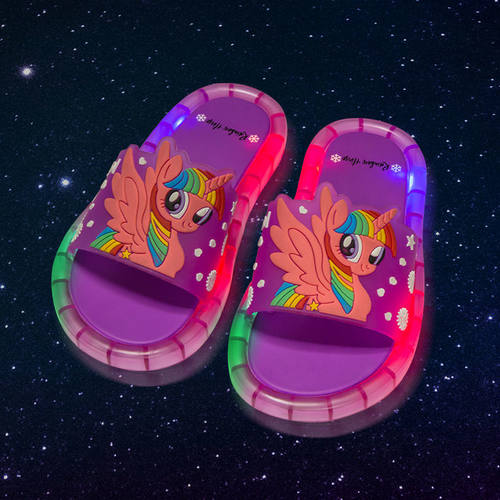 2022 Summer Girls Boys Luminous Slippers Children Soft PVC S