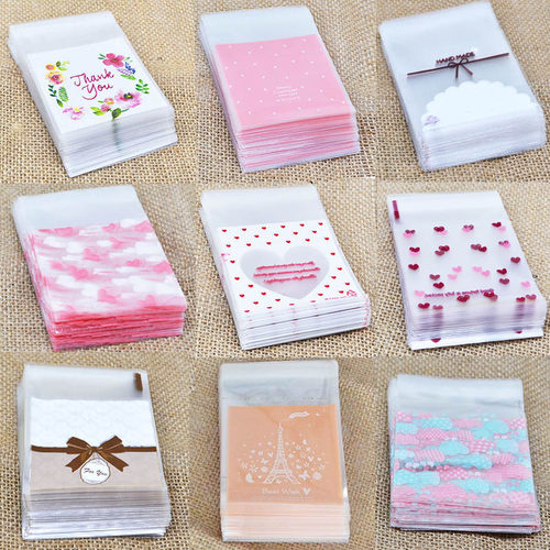 100pcs/lot 7cm Clear Candy Bag Transparent Plastic Bag Cooki