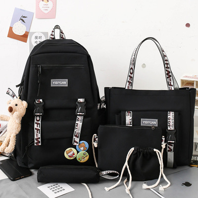 5 Pcs Set Harajuku Women Laptop Backpack  School Bags For Te
