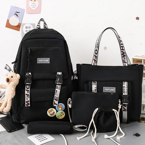 5 Pcs Set Harajuku Women Laptop Backpack  School Bags For Te