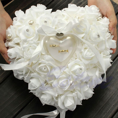 1Pcs Heart-shape Rose Flowers Ring Box Romantic Wedding Jewe