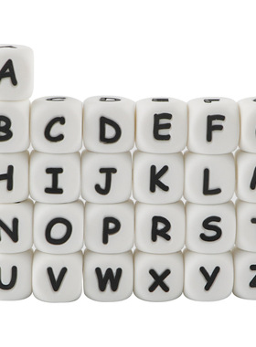 Kovict 100pcs Alphabet English Silicone Letter Beads 12mm Ba