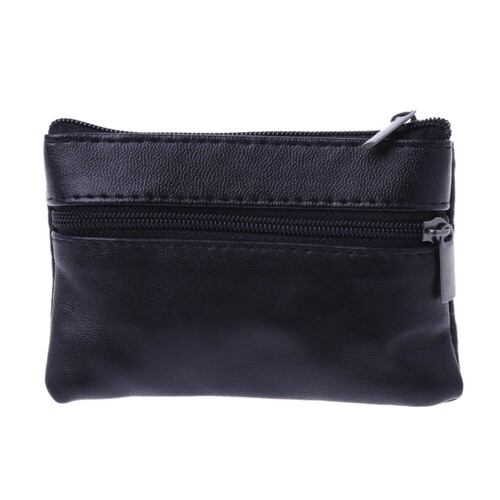 Soft Men Women Card Coin Key Holder Zip Leather Wallet Pouch