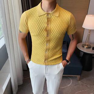 Men Knitwear  New Design Summer Short Sleeve Thin Fashion Bl