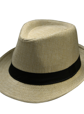 summer Fedora Hat for Men Fashionable Elegant Vintage Black