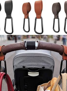 1/2pcs PU Leather Baby Bag Stroller Hook Pram Rotate 360 Deg