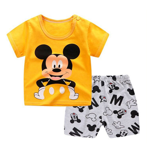 Brand Designer Cartoon Clothing Mickey Mouse Baby Boy Summer