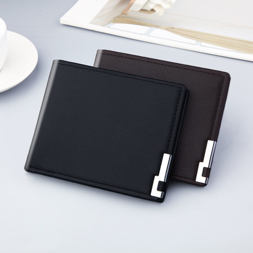 2021 Ultra-thin Short Sequined Men Wallets with Coin Bag Bla