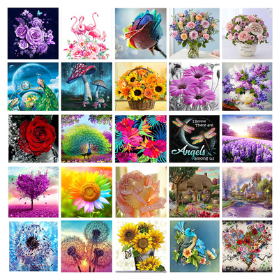 5D Diy full round diamond painting kit sun flower pattern cr