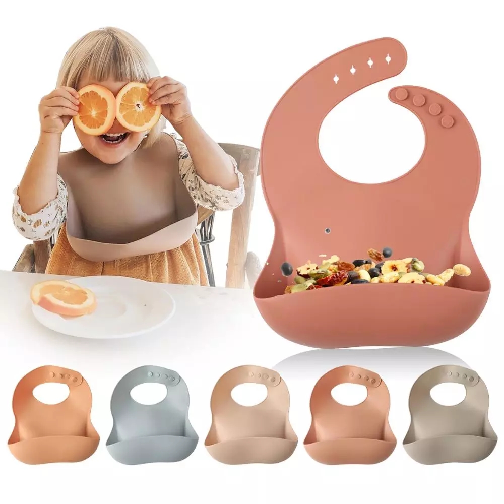 Let'S Make 1pc Silicone Bibs For Kids Newborn Baby Feeding T