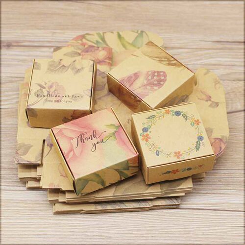 ZerongE jewelry10pc DIY THANK YOU gifts packag Vintage kraft