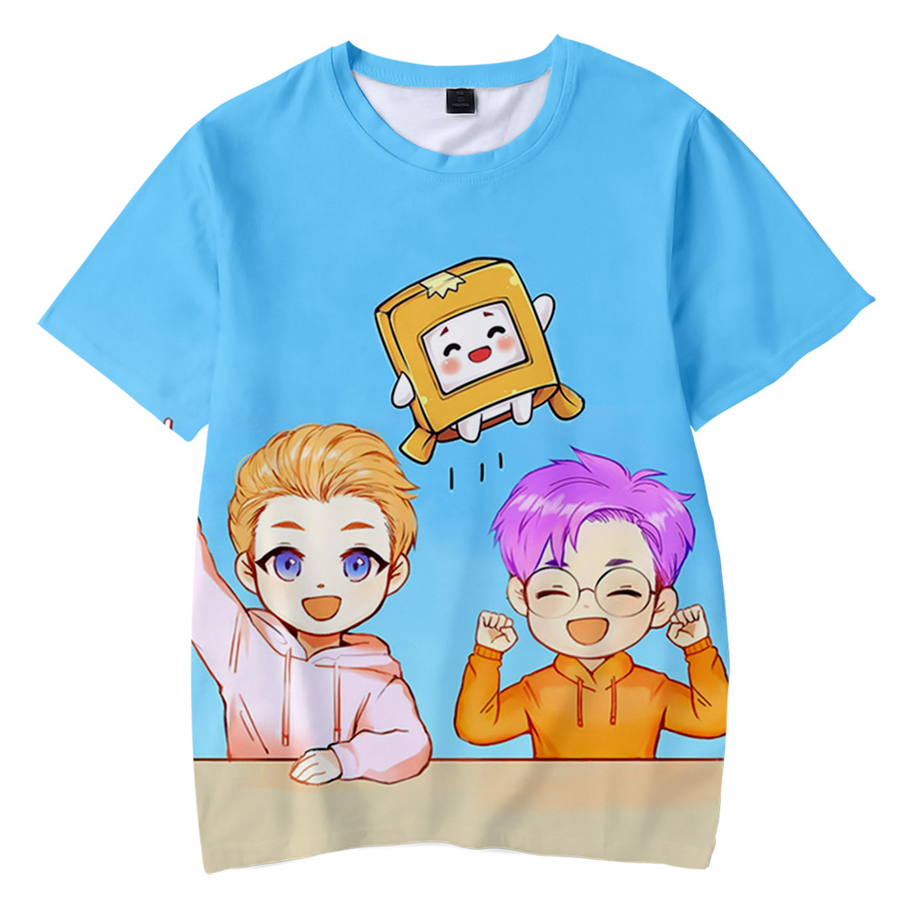 Lankybox 3D Prints Children T-shirts Fashion Summer Short Sl