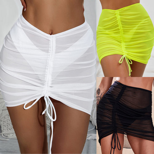Sexy Style Women Solid Pareo Beach Bikini Cover Up Wrap Skir