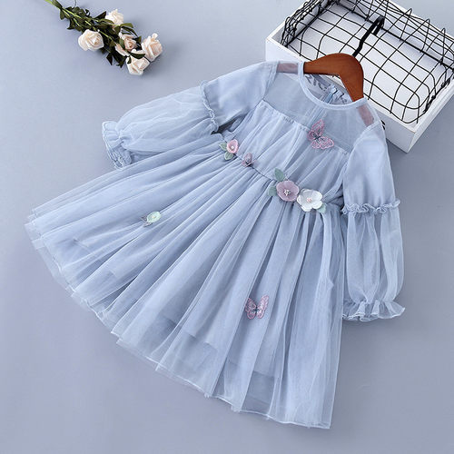 2-7 Years High Quality Spring Girl Dress 2021 New Lace Chiff