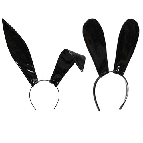Leather Rabbit Ears Headband Handmade Sexy Bunny Ears Hairba
