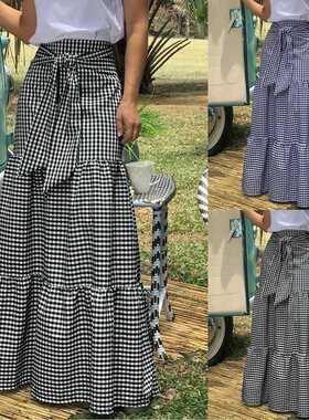 Women Long Maxi Skirts Celmia 2022 Autumn Vintage High-Waist