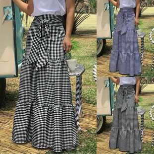 Women Long Maxi Skirts Celmia 2022 Autumn Vintage High-Waist