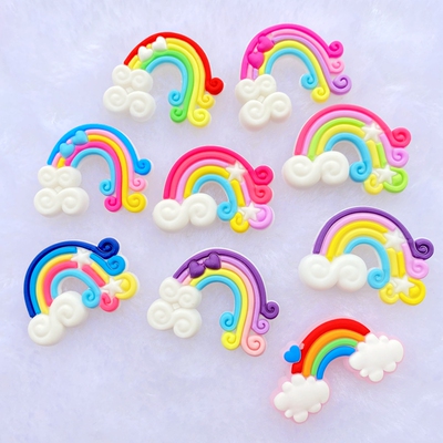 10/20pcs Cute Rainbow PVC Flexible Glue Flat Back DIY Scrapb