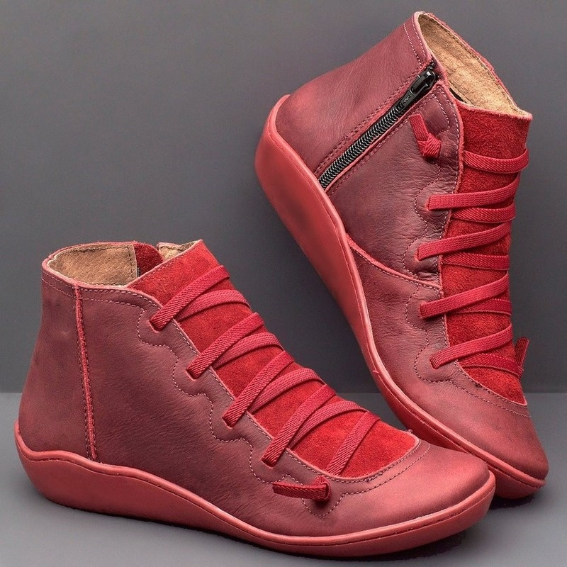 Women Boots Autumn Retro Female Shoes Fashion Leather Ankle