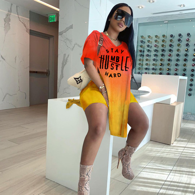 Letter Print Casual Two Piece Set Women's Tracksuit Side Sli