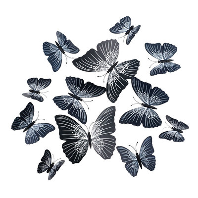 12pcs PVC 3d Butterfly wall decor cute Butterflies wall stic