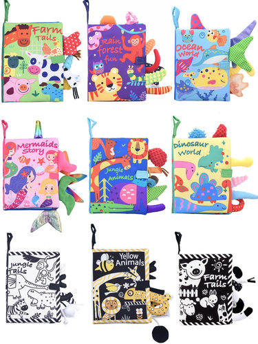 Baby Cloth Book Soft for Kids Learning Quiet Books Animal Ta