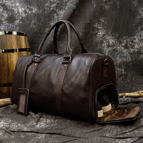 MAHEU Hot Genuine Leather Men Women Travel Bag Soft Real Lea