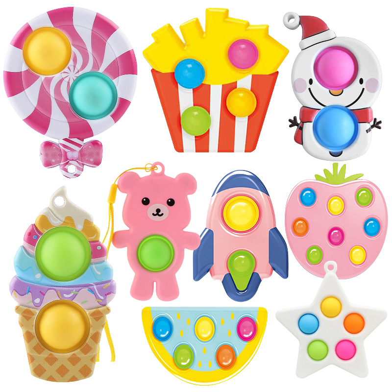 Mini Popete Fidget Toys Push Its Keychain Autism Squishy Sss
