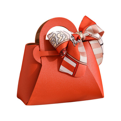 Leather Favour Bag With Scarf For Wedding Party Easter Decor