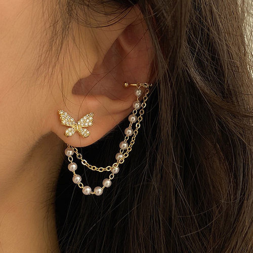 Fashion Simple Butterfly Tassel Earrings For Girls Women Pie