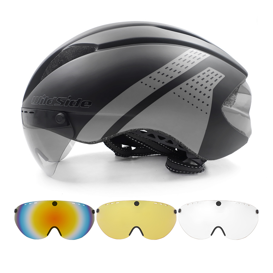 Aero helmet tt time trial cycling helmet for men women goggl