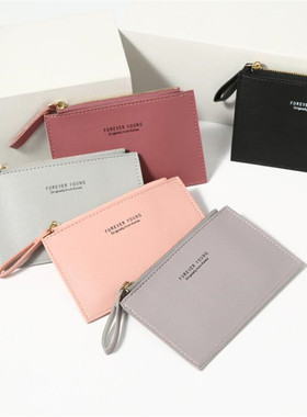 New Women Wallets Zipper PU Leather Coin Purse Mini Key Chai