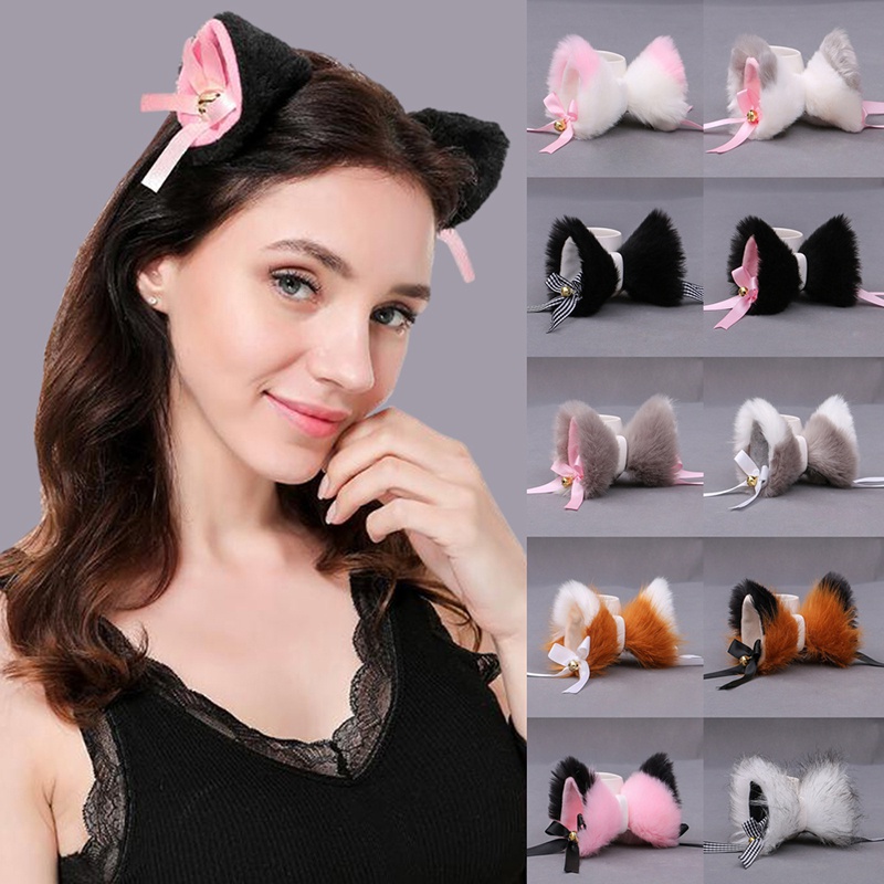 30Color Cat Ears Lolita Hair Clips Japanese Cosplay Anime Cu