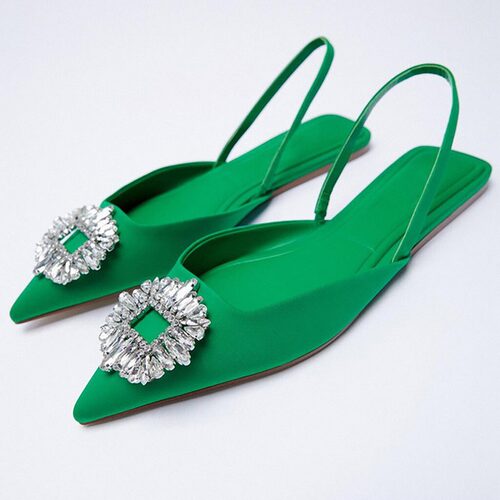 ZA 2022 New Kitten Heels Women's Shoes Sandals Brightly Rhin