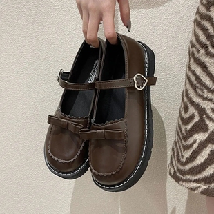 Gothic Lolita Bowknot Heart Mary Jane Shoes Women Cute Kawai