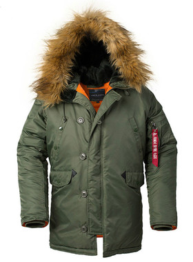 Winter N3B Puffer Jacket Men Long Canada Coat Military Fur H