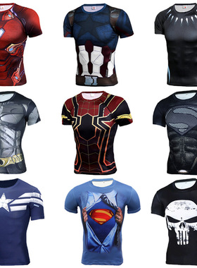 Marvel 3D Kids Tshirts Anime Spiderman Compression Shirt Fit