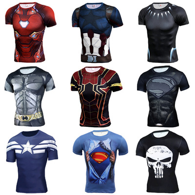 Marvel 3D Kids Tshirts Anime Spiderman Compression Shirt Fit