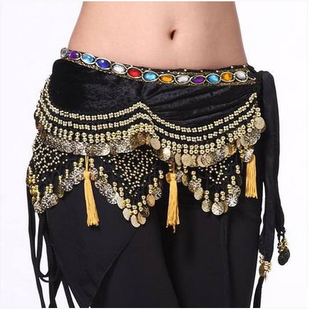 New style Belly dance costumes velvet lantern gold coins be