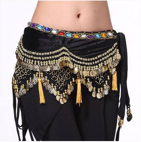 New style Belly dance costumes velvet lantern gold coins  be