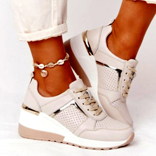 Brand Design New Women Casual Shoes Height Increasing Sport