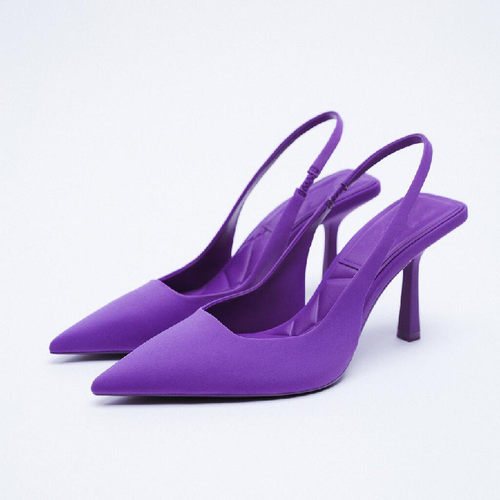 Beige Heeled Sandals Shallow Mouth Comfort Shoes for Women L