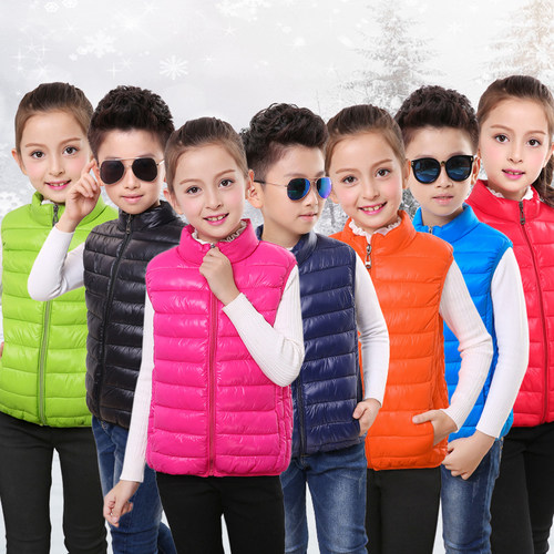 Boys Sleeveless Jacket Vest Girls Cute Vest Winter Down Vest