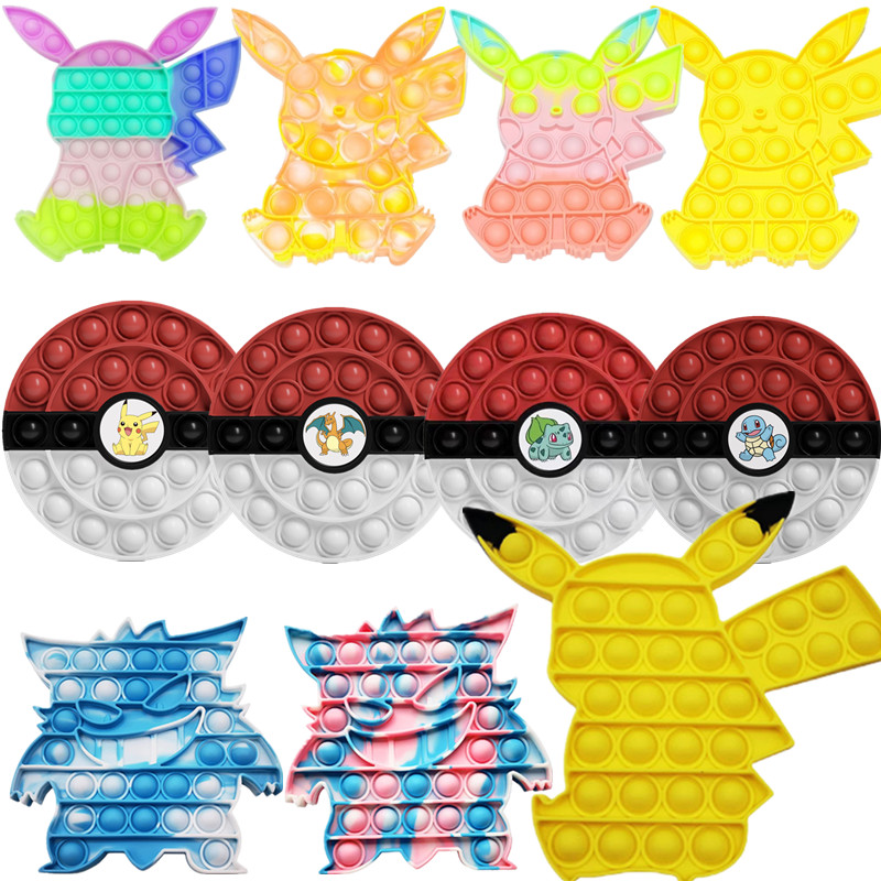 New 20CM Pokemon Pop It Fidget Toys Pikachu Charizard Venusa