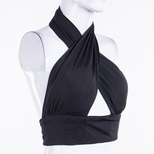 Chic Fashion Cross Halter Sexy Crop Tops for Women Sleeveles